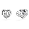 Idyllia stud earrings, Heart, Blue, Rhodium plated - Swarovski, 5683576