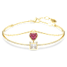 Chroma bangle, Heart, Red, Gold-tone plated - Swarovski, 5683835