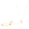 Swarovski Iconic Swan set, Crystal pearl, Swan, Red, Gold-tone plated - Swarovski, 5683933
