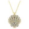 Idyllia pendant, Crystal pearl, Shell, White, Gold-tone plated - Swarovski, 5683966