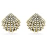 Idyllia stud earrings, Shell, White, Gold-tone plated - Swarovski, 5683970