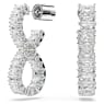Hyperbola hoop earrings, Infinity, White, Rhodium plated - Swarovski, 5684047