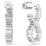 Hyperbola hoop earrings, Infinity, White, Rhodium plated - Swarovski, 5684047