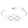 Hyperbola bangle, Infinity, White, Rhodium plated - Swarovski, 5684049
