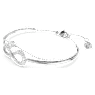 Hyperbola bangle, Infinity, White, Rhodium plated - Swarovski, 5684049