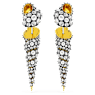 Idyllia drop earrings, Asymmetrical design, Round cut, Shell, White, Mixed metal finish - Swarovski, 5684082
