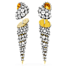 Idyllia drop earrings, Asymmetrical design, Round cut, Shell, White, Mixed metal finish - Swarovski, 5684082