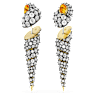 Idyllia drop earrings, Asymmetrical design, Round cut, Shell, White, Mixed metal finish - Swarovski, 5684082
