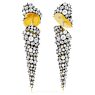 Idyllia drop earrings, Asymmetrical design, Round cut, Shell, White, Mixed metal finish - Swarovski, 5684082