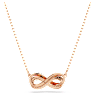 Hyperbola จี้สร้อยคอ, ฝังแบบพาเว่, อินฟินิตี้, ขาว, เคลือบโทนสีโรสโกลด์ - Swarovski, 5684084