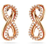 Brincos stud Hyperbola, Infinity, Branco, Lacado a rosa dourado - Swarovski, 5684085
