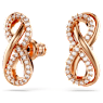 Brincos stud Hyperbola, Infinity, Branco, Lacado a rosa dourado - Swarovski, 5684085