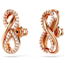 Brincos stud Hyperbola, Infinity, Branco, Lacado a rosa dourado - Swarovski, 5684085