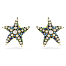 Idyllia stud earrings, Crystal pearl, Starfish, Small, Multicolored, Gold-tone plated - Swarovski, 5684162