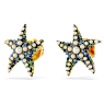 Idyllia stud earrings, Crystal pearl, Starfish, Small, Multicolored, Gold-tone plated - Swarovski, 5684162