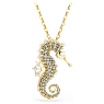 Idyllia pendant, Crystal pearls, Seahorse, Pink, Rose lacquered - Swarovski, 5684233
