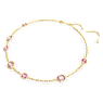 Imber necklace, Octagon cut, Pink, Gold-tone plated - Swarovski, 5684239