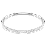 Meteora bangle, Snow pavé, White, Rhodium plated - Swarovski, 5684241