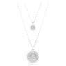Meteora layered pendant, White, Rhodium plated - Swarovski, 5684244