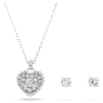 Zestaw Idyllia, Kryształowa Perła, Serce, Biały, Powłoka z rodu - Swarovski, 5684383