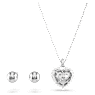 Zestaw Idyllia, Kryształowa Perła, Serce, Biały, Powłoka z rodu - Swarovski, 5684383