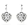 Idyllia Drop-Ohrhänger, Kristallperle, Herz, Weiß, Rhodiniert - Swarovski, 5684384