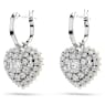Idyllia Drop-Ohrhänger, Kristallperle, Herz, Weiß, Rhodiniert - Swarovski, 5684384