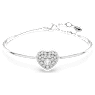 Bransoletka typu bangle Hyperbola, Serce, Biała, Powłoka z rodu - Swarovski, 5684385