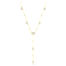 Imber Y necklace, Round cut, White, Gold-tone plated - Swarovski, 5684510