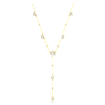 Imber สร้อยคอรูปตัว Y, เจียระไนทรงกลม, ขาว, เคลือบโทนสีทอง - Swarovski, 5684510