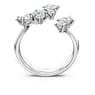 Galaxy bypass ring, Lab-grown diamonds 1.25 ct tw, Mixed shapes, 14K white gold - Swarovski, 5684708