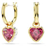 Chroma Drop-Ohrhänger, Herz, Rot, Goldlegierungsschicht - Swarovski, 5684760