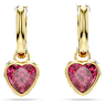 Chroma Drop-Ohrhänger, Herz, Rot, Goldlegierungsschicht - Swarovski, 5684760