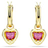 Chroma Drop-Ohrhänger, Herz, Rot, Goldlegierungsschicht - Swarovski, 5684760