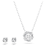 Idyllia set, Mixed cuts, Flower, Blue, Rhodium plated - Swarovski, 5685437