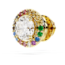 Matrix tack pin, Round cut, Multicolored, Gold-tone plated - Swarovski, 5685576