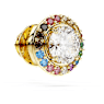 Matrix tack pin, Round cut, Multicolored, Gold-tone plated - Swarovski, 5685576