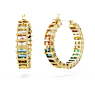 Matrix hoop earrings, Baguette cut, Multicolored, Gold-tone plated - Swarovski, 5685698