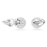 Lucent stud earrings, Pavé, Ball, White, Rhodium plated - Swarovski, 5686483