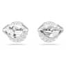 Lucent stud earrings, Pavé, Ball, White, Rhodium plated - Swarovski, 5686483
