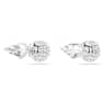 Lucent stud earrings, Pavé, Ball, White, Rhodium plated - Swarovski, 5686483