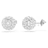 Lucent stud earrings, Pavé, Ball, White, Rhodium plated - Swarovski, 5686483