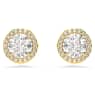 Una Angelic stud earrings, Round cut, Gold tone, Gold-tone plated - Swarovski, 5686637