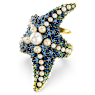 Idyllia cocktailring, Kristallen parels, Zeester, Meerkleurig, Goudkleurige toplaag - Swarovski, 5686985