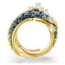 Idyllia cocktailring, Kristallen parels, Zeester, Meerkleurig, Goudkleurige toplaag - Swarovski, 5686985