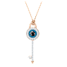 Pingente Symbolica, Olho grego e chave, Azul, Lacado a rosa dourado - Swarovski, 5687035