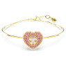 Idyllia 뱅글, 하트, 핑크, 골드 톤 플래팅 - Swarovski, 5687258