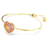 Idyllia 뱅글, 하트, 핑크, 골드 톤 플래팅 - Swarovski, 5687258