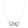 Colgante Hyperbola, Pavé, Símbolo del infinito, Blanco, Baño de rodio - Swarovski, 5687265