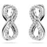 Hyperbola stud earrings, Infinity, White, Rhodium plated - Swarovski, 5687269